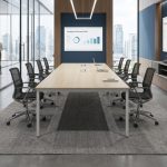 VIKA 300cm Melamine Conference Table-Boras Ash - Image 3