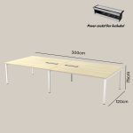 VIKA 300cm Melamine Conference Table-Boras Ash - Image 4