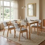 ZIDANCE Full Solid 4 Seater Dining Set-Natural - Image 2