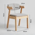 ZIDANCE Full Solid 4 Seater Dining Set-Natural - Image 8