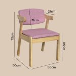 ZIDANCE Wooden Dining Chair-Pink - Image 3