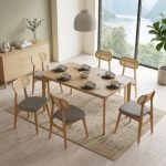 ZONDA Full Solid 6 Seater Dining Set-Natural - Image 2