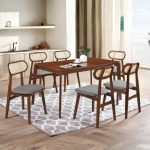 ZONDA Full Solid 6 Seater Dining Set-Walnut - Image 3