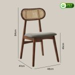 [Set of 2] ZONDA Pet Friendly Dining Chair-Walnut - Image 3