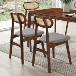 [Set of 2] ZONDA Pet Friendly Dining Chair-Walnut - Image 4