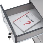 ECON 150cm L Shaped Working Desk-Grey - Image 9