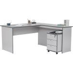 ECON 150cm L Shaped Working Desk-Grey - Image 2
