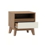 HIRADO 1 Drawer Bedside Table-Oak - Image 3