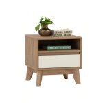HIRADO 1 Drawer Bedside Table-Oak - Image 2