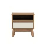 HIRADO 1 Drawer Bedside Table-Oak - Image 4