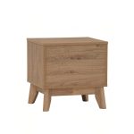 HIRADO 1 Drawer Bedside Table-Oak - Image 9