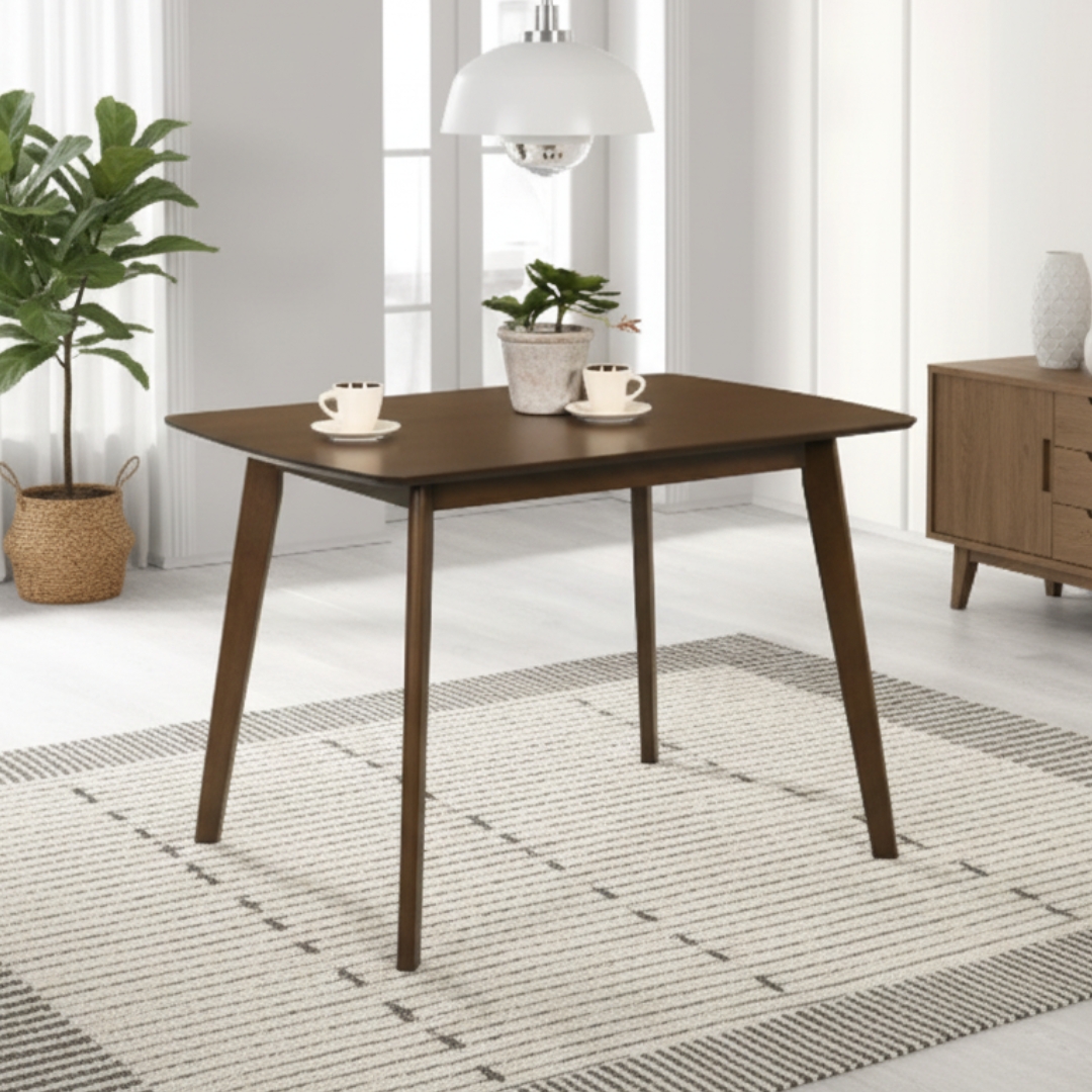 BEYOND TABLE 110CM WALNUT BEYOND 110cm Full Solid Wood Dining Table-Walnut - Image 1