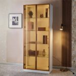 DSC 2066 2 Glass Door LED Display Cabinet-White - Image 2