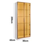 DSC 2066 2 Glass Door LED Display Cabinet-White - Image 3