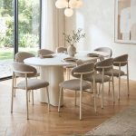 JUTE 8 Seater Sintered Stone Dining Set-Beige