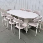 JUTE 8 Seater Sintered Stone Dining Set-Beige - Image 5