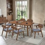 SHIMMER 6 Seater Full Solid Dining Set-Walnut - Image 2