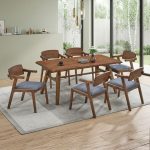 SHIMMER 6 Seater Full Solid Dining Set-Walnut