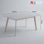 TADPOLE 150cm Sintered Stone Dining Table-White Wash - Image 4