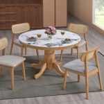 WINDSOR D120cm Sintered Stone Round Table-Beech - Image 2