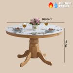 WINDSOR D120cm Sintered Stone Round Table-Beech - Image 3