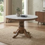 WINDSOR D120cm Sintered Stone Round Table-Walnut